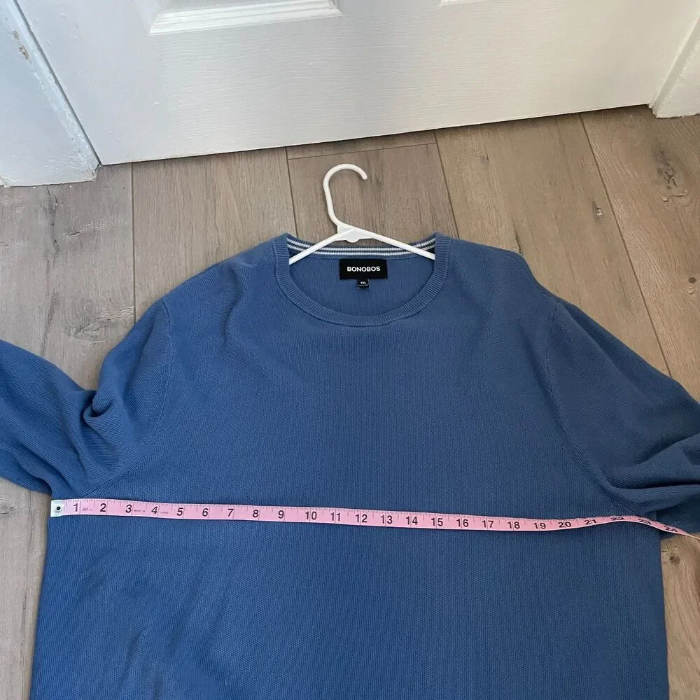 Bonobos blue cotton crewneck sweater size XXL